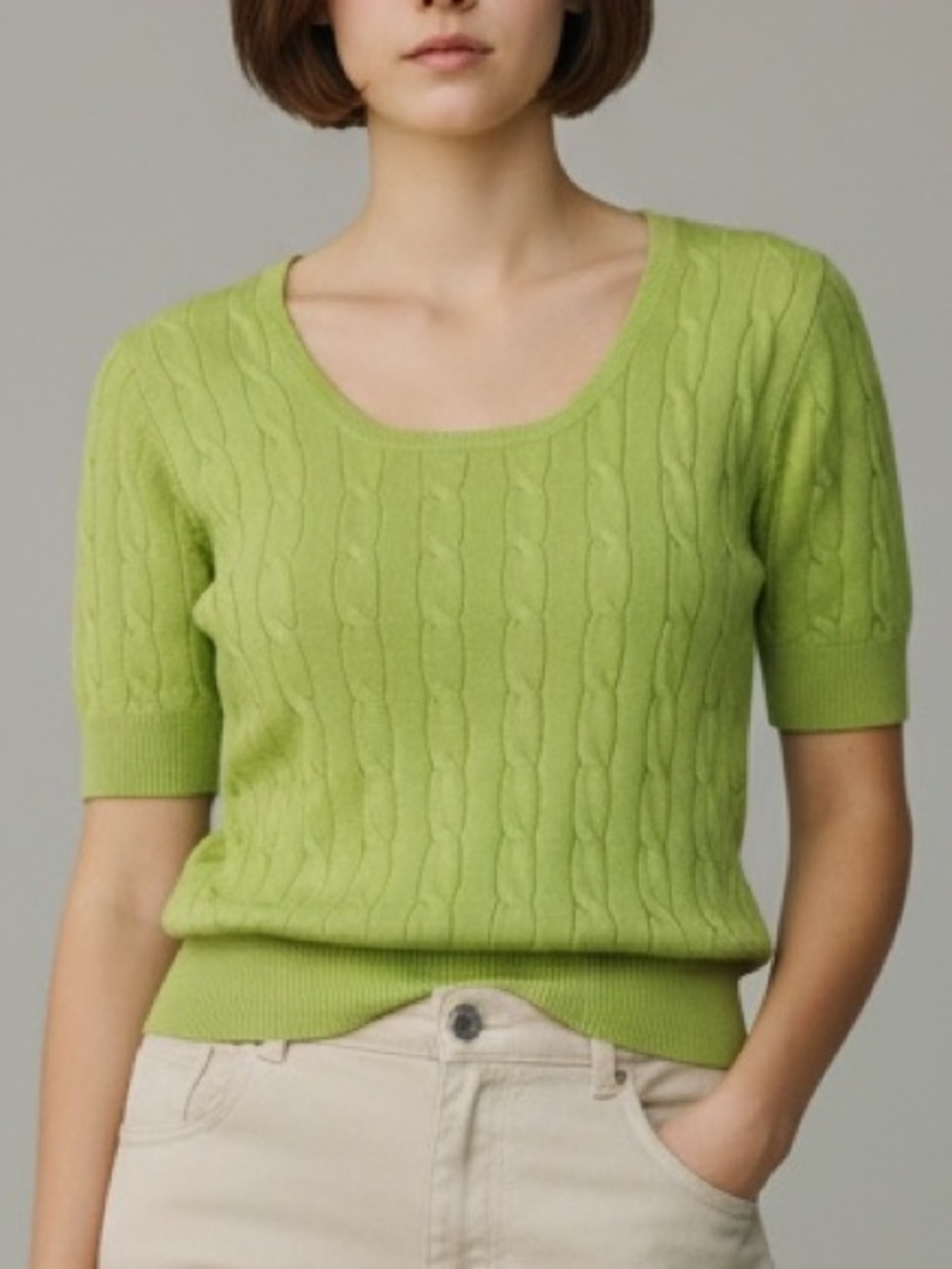 NY&Co light green cable knit sweater